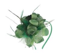 NIYANGLE Green Plume Headband for Women Lightweight Floral Hair Accessory with Advanced Dyeing Technology, Colourfast and Comfortable for Stage Performances and Formal Gatherings
