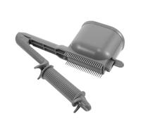 NIYANGLE Hair Dye Comb with Precision Roller Teeth Semi Automatic Tinting Brush for Even Color Distribution Multi Function Hair Dyeing Tool for Home DIY and Salon Use Light Grey Design