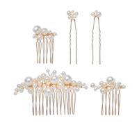 NIYANGLE Hair, for Weddings Stunning Pictures for Hairstyles and Taking Elegant Golden Comb Set Practical Alloy Abs Material Side Combs Creating Instant Brides