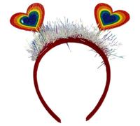 NIYANGLE Hair Hoop Headband Simple Design Plush Fabric Adjustable Size Prevents Scratches for Women Birthday Party Pride Month Rainbow Proud Design Bright Vibrant Colors