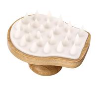 NIYANGLE Hair Scalp Massager Shampoo Brush Bamboo and Wood Construction with Silicone Bristles, Multi-Functional Shower Brush for Deep Cleansing and Scalp Relaxation