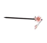 NIYANGLE Hairpin Retro Style Wooden Hair Chopstick Crystal Headwear Elegant Headdress for Han Clothes Folk-custom Hairpin for Women in Vintage Peach Blossom Look