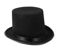 NIYANGLE Halloween Black Felt Magician Hat for Men Gentleman Jazz Cap Party Dress Up Accessory Mysterious Festival Costume Prop