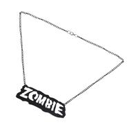 NIYANGLE Halloween Letters Necklace Pendant Black Graveyard Fashion Hanging Pendant for Parties Events Stylish Decorative for Men Women Gothic Jewelry Accessory