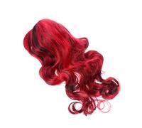 NIYANGLE Halloween Long Curly Gradient Wig Black and Red Synthetic Hair for Cosplay Parties and Theme Events Realistic Fibers for Costume Halloween and Carnival