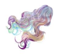 NIYANGLE Halloween Long Curly Wig Gradient Rainbow Wave Hair Makeup Prop for Festival Parties for Role Playing and Halloween Celebrations