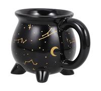 NIYANGLE Halloween Mug Cauldron Mug Cup 350ml Ceramic Elegant Cauldron Style Black Ceramic Drinks for Cafe and Home Use Holds Water and Juice