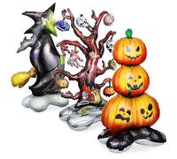 NIYANGLE Halloween Party Balloons Inflatable Balloon Ornaments with Pumpkin Stacks and Trees, Aluminium Foil Material, Convenient and Time-saving Halloween Party Decorations