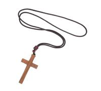 NIYANGLE Handcrafted Wooden Cross Car Mirror Hanging Ornament Vintage Religious Rearview Mirror Pendant for Faith Wood Crucifix Charm Easy Installation for Christian Men Women Easter