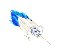 NIYANGLE Handmade Evil Eye Dream Catcher Hanging Decoration in Blue Cotton Rope with Elegant Design for Interior Decoration and Mantel Wall Hanging, Decorative and Expels Negative Energy