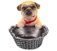 NIYANGLE Handmade Resin Dog Ashtray Decorative Tabletop Storage Basket for Home Office Living Accent Unique Cartoon Animal Design for Dog Lovers