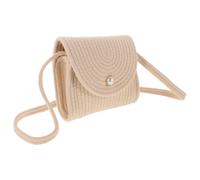 NIYANGLE Handwoven Crossbody Bag for Women with Pearl Button, Lightweight Cotton Rope Shoulder Bag, Elegant Small Summer Beach Purse for Casual Beach Days and Travel