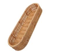 NIYANGLE Handwoven Cutlery Basket Large Oval Silverware Organizer with Imitation Rattan Material, Kitchen Utensil Tray for Dining Table Storage of Forks, Knives, Spoons, and Chopsticks,