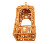 NIYANGLE Handwoven Rattan Lamp Shade with Intricate Basket Weave Design, Plastic Material for Indoor and Garden Use, Boho Rustic Style Lantern Cover Reducing Glare and Enhancing Ambience