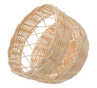 NIYANGLE Handwoven Rattan Pendant Lamp Shade 6.7x6.7 Inches Dome Shape with 2cm Inner Hole Diameter, Khaki Coastal Style Lampshade for Small Apartments with Stable Illumination and Flexible