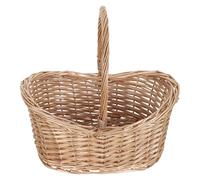 NIYANGLE Handwoven Rattan Storage Basket with Handle, Oval Willow and Rattan Bread Basket Featuring Natural Ventilation and Unique Artistic Beauty, for Kitchen and Wedding Use