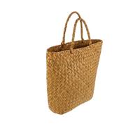 NIYANGLE Handwoven Straw Tote Bag Lightweight Summer Handbag for Women Beach Outings Rustic Boho Woven Basket with Handle Handmade Ethnic Craftsmanship and Chic Design
