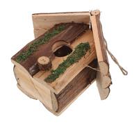 NIYANGLE Hanging Bird House Cottage Style Rustic Charm Wooden Natural Tree Bark Outdoor Hummingbird Nesting Box Safe Haven for Small Birds Easy Installation Garden Decor