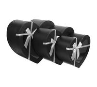 NIYANGLE Heart-Shaped Box Set with Window, 3pcs Decorative Flower Packaging Boxes for Valentine'S Day, Wedding, Birthday Presents, Floral Arrangements, Random Color Random Color