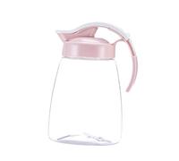 NIYANGLE Heat Resistant Water Pitcher Jug Small Pink Food-Safe Beverage Container for Hot Cold Juice Tea Milk Leak-Resistant Lid Fits Securely for Family Parties and Outdoor Use