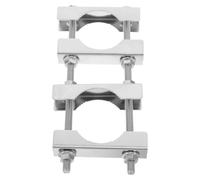 NIYANGLE Heavy Duty Double Antenna Mast Clamp Bracket M6 Iron Adjustable Diameter Pole Clamp for Flag Post and Antenna Mast, Weather Resistant with Enhanced Signal Stability for Rooftop