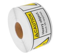 NIYANGLE Heavy Team Lift Labels Adhesive Shipping Stickers for Boxes Heavy Equipment Warning Overweight Package Caution Roll for Logistics Transportation