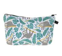 NIYANGLE Holographic Cosmetic Bag with 3D Sloth Print Portable Makeup Pouch Bag for Women Lightweight and Spacious for Organizing Cosmetics