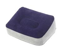 NIYANGLE Inflatable Gray-Blue Travel Foot Rest Pillow with Soft Flocking Surface Anti-Slip Bottom Leg Cushion for Office Home Car Use Comfortable Airplane Chair Extender for Foot Relief and