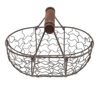 NIYANGLE Iron Wire Vintage Basket with Handle Mesh Storage Basket for Kitchen Fruit and Bread for Garden Picnic and Cabinet Organisation