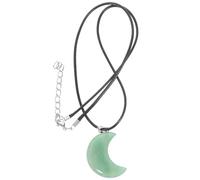 NIYANGLE Jade Pendant Necklace Moon Modeling Necklace Creative Elegant Jade Pendant with Shiny Appearance Easy to Put and Take for Women Bar Club Wear Modeling Design Green