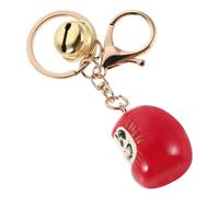 NIYANGLE Japanese Daruma Keychain Red Metal Plastic Charm Keyring | Good Luck Charm, Elegant Design with Charming Glow, Easy to Carry for Bag or Keys