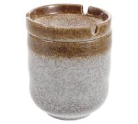 NIYANGLE Japanese Style Ashtray Retro Ceramic Windproof Funnel Design Vintage Tabletop Decoration for Sushi Restaurant Home Use