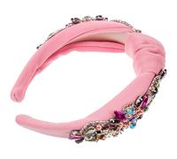 NIYANGLE Knotted Headband Universal Size Design for Women with Glass Diamond and Cloth Material Creating Instant New Hairstyle, Elegant Baroque Style Hair Clasp Suitable