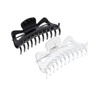 NIYANGLE Large Acrylic Hair Claw Clips Strong Hold Hair Clamp Clips with Teeth Design 2pcs for Women for Travel and Washing Your Face
