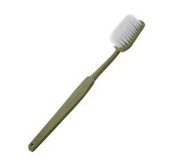 NIYANGLE Large Toothbrush-Shaped Bath Brush for Shower Back Cleaning with Handle, Exfoliating Body Scrubber in Dark Green, Versatile Bathing Tool for Personal Care and Photo Props