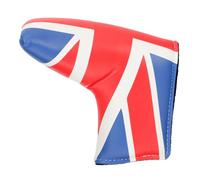 NIYANGLE Leather Golf Club Head Cover with Union Jack Flag, Putter Protector, Supple Portable Golfing Equipment Cover for Golfing Clubs,