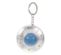 NIYANGLE LED Light-up Flying Saucer Keyring with Sound Effect, Silver Spaceship Keychain, Creative Novelty Pendant for Party Favors and Everyday Use