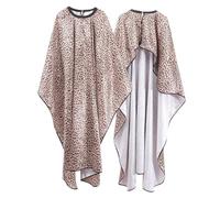 NIYANGLE Leopard Print Hairdressing Styling Cape Neck Hook Unisex Barber Apron for Salon Hair Cutting Coloring Protection