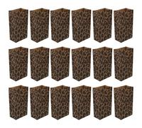 NIYANGLE Leopard Print Party Paper Bags 50pcs 23x12x7.5cm, Festive Bakery Treat Pouches for Candy, Cookies, Food Storage, Portable Wrapping Bags for Parties and Restaurants