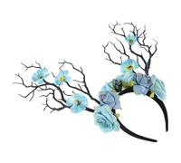 NIYANGLE Light Green Cute Flower Hair Band with Artificial Flower Branches, High Realism and Lightweight Comfort, Plastic and Silk Cloth Material, for Photo Props and Dress up Headband