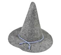 NIYANGLE Light Grey Felt Scarecrow Hat for Adults, Witch Wizard Headwear Halloween Party Costume Accessory, Funny Cosplay Sorcerer Hat for Halloween and Christmas