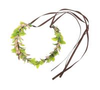 NIYANGLE Lightweight Elf Costume Crown with Elegant Heart Shaped Accents Green Leaf Fairy Wreath Headband for Cosplay Woodland and Greek Goddess Themes Comfortable for Long Wear