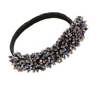NIYANGLE Lightweight Hand-crafted Crystal Hair Bun Maker in Black Elegant Cloth Donut Hair Curler for Birthday and Ceremonies Easy-to-use Stylish Accessory
