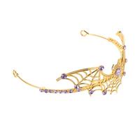 NIYANGLE Lightweight Metal Spider Web Crown with Rhinestones Comfortable Fit for Women and Safe Smooth Edges Gothic Tiara for Halloween Cosplay Party Sparkling Headpiece for Costume and