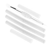 NIYANGLE Lip Gloss and Eyeshadow Brushes Silicone 4pcs Double-ended with Covers Gentle on The Skin Makeup Applicator Tools for Travel Convenience