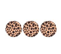 NIYANGLE Loose Powder Makeup Pads 3Pcs Leopard Print Soft Flocking Cloth Cosmetic Puff for Home Use Random Color