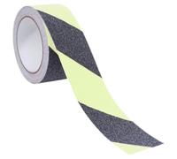 NIYANGLE Luminous Non-slip Safety Tape for Stairs Self-glow Reflective Warning Tape 5cm X 5m Black-green Diagonal Stripes for Indoor and Outdoor Direction Guidance