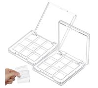 NIYANGLE Magnetic Eyeshadow Palette Empty 2pcs Plastic Refillable DIY Eyeshadow Tray and Empty Highlighter Case Compact Box for Dispensing Cosmetics, Stylish Beauty Cases for Makeup,
