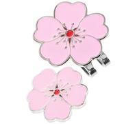 NIYANGLE Magnetic Pink Golf Hat Clip with Decorative Ball Marker, Metal Clamp Mounting Accessory for Outdoor Golfing, Delicate Design for Golfers Supplies