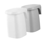 NIYANGLE Magnetic Wall-Mounted Toothbrush Cups 2pcs Set Bathroom Tumbler Mouth Wash Cups Suction Holder for Travel and Home Storage, Macaron White and Gray